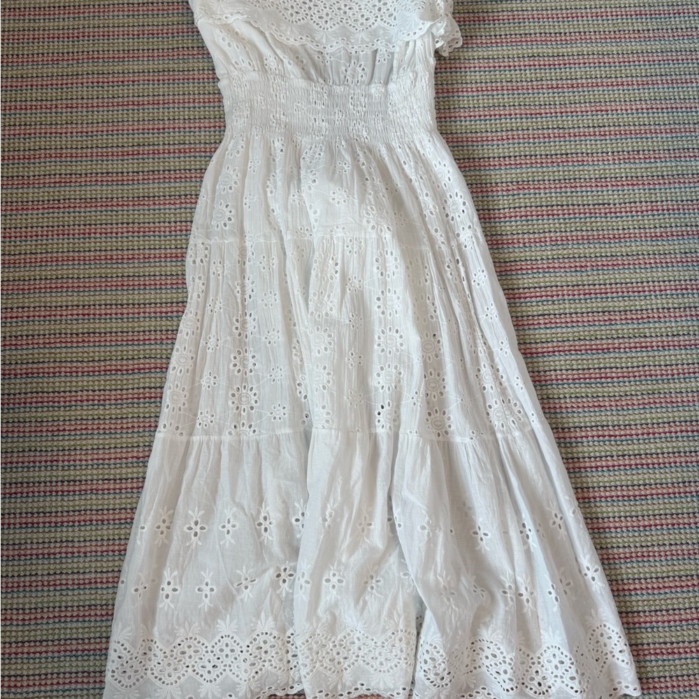 Elan- Elegant White Eyelet Dress
